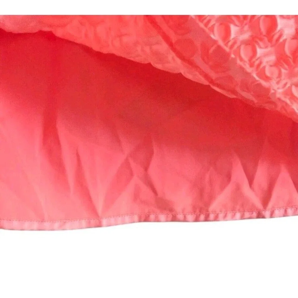 Milly Textured Cloque Floral Mini Skirt Bright Pink Lined Side Zip Size 4